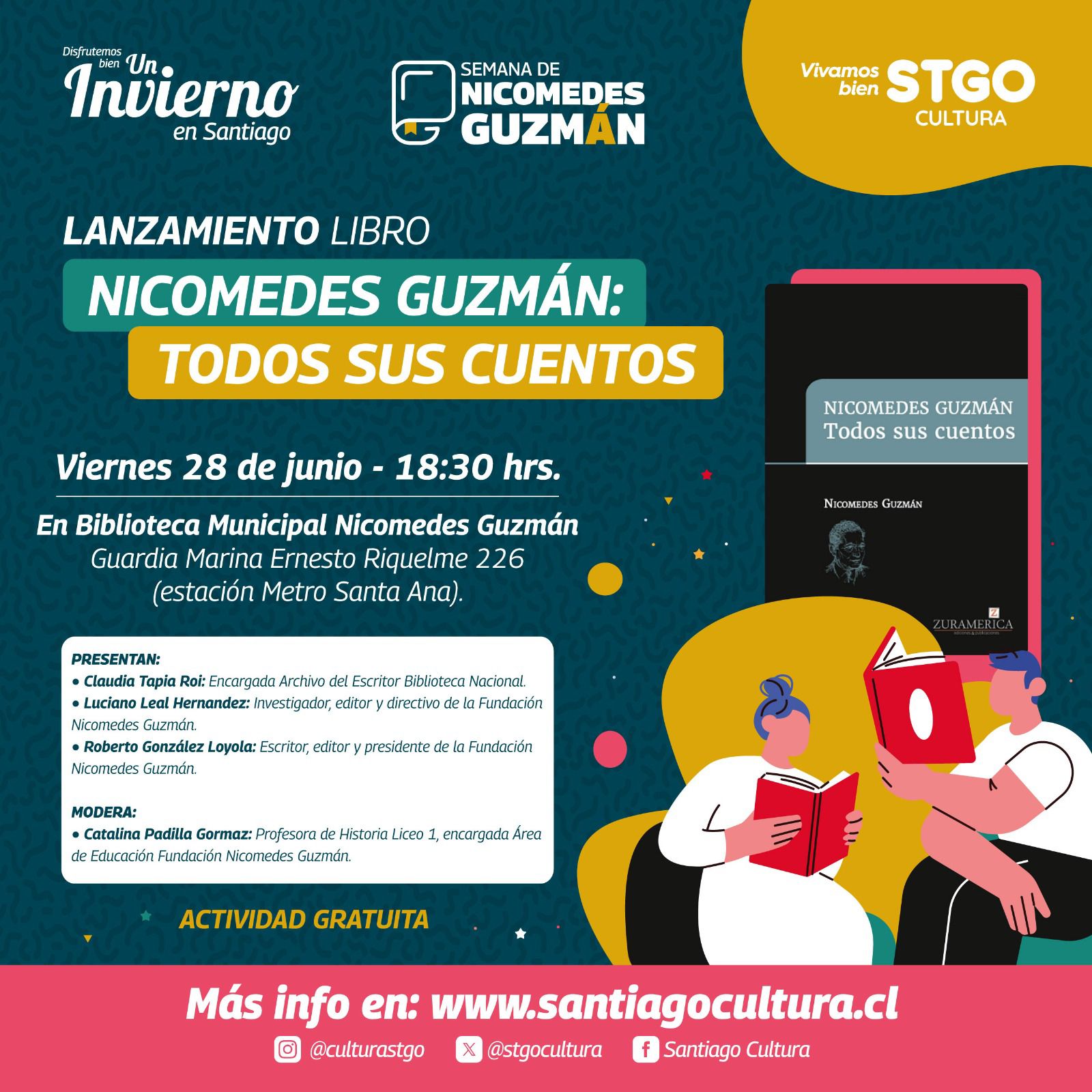 lanzamiento libro Nicomedes Guzman todos tus cuentos